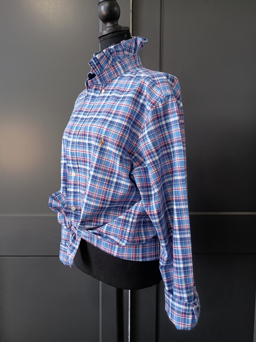 Upcycled Women's Ralph Lauren Ruffled Collar Shirt #121